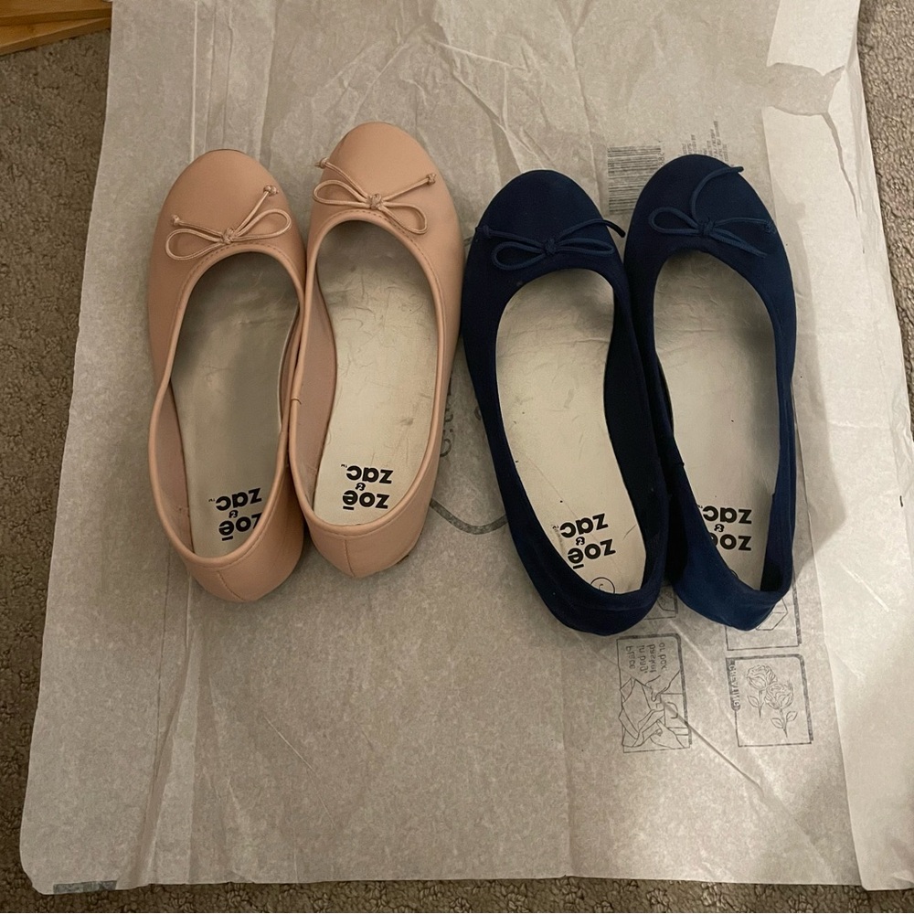 Zoe and Zac 2 pairs of Ballet Flats